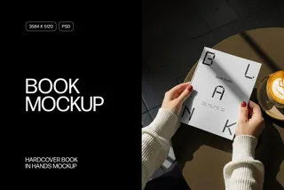 Hardcover Book in Hands Mockup