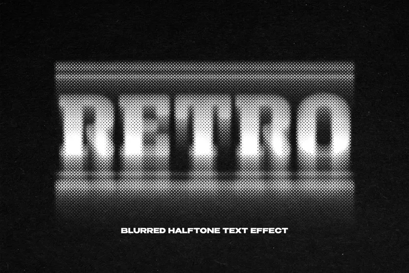Blurred Halftone Text Effect