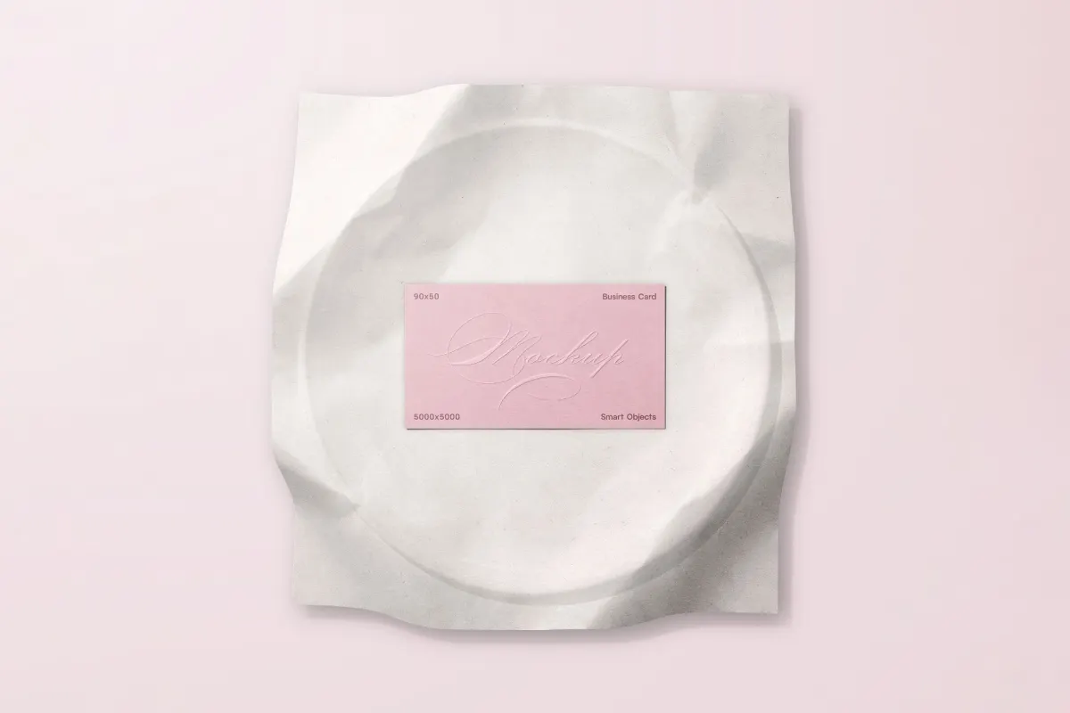 Business Card on a Plate Mockup