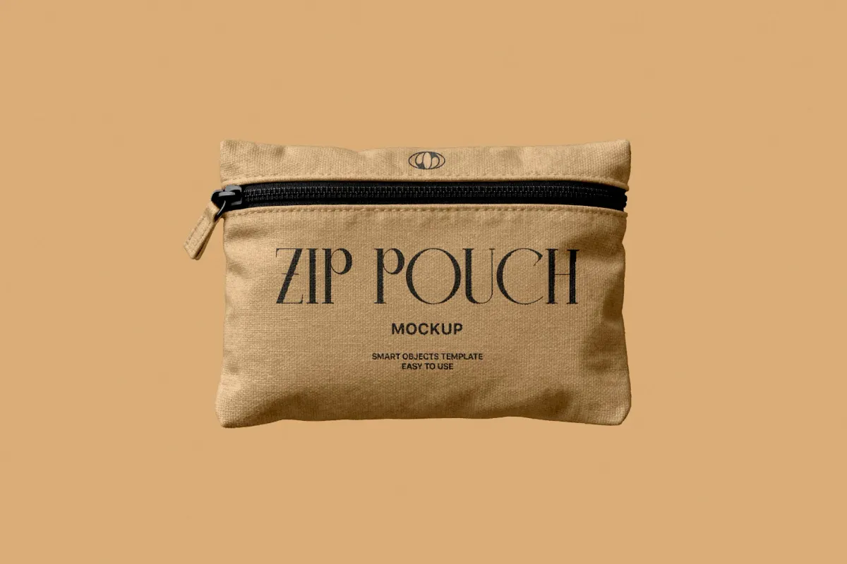 Fabric Zip Pouch Mockup