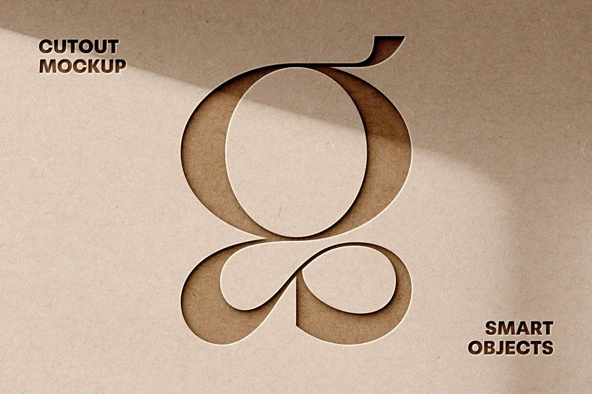 Craft Cut Out Paper Mockup