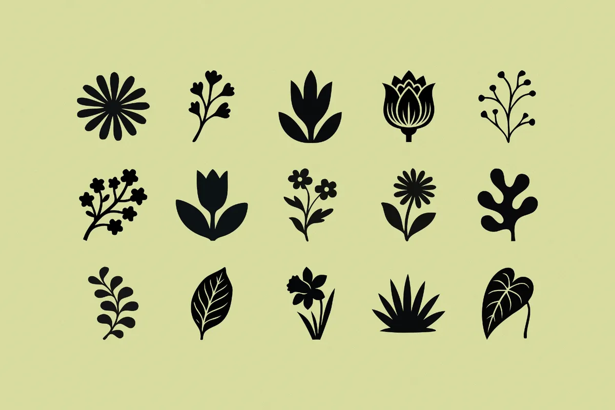 Flora Elements: 208 Botanical Shapes