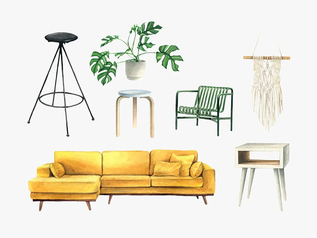 Scandi Interior Watercolor Set