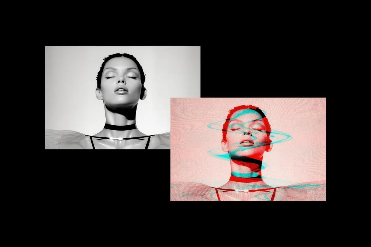 TV Flicker Glitch Photo Effect
