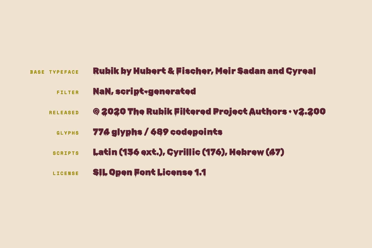 Rubik Wet Paint -Free Paint Drip Display Font