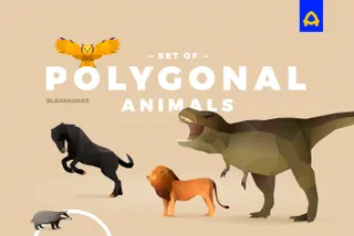 Polygonal Animals Graphics Set