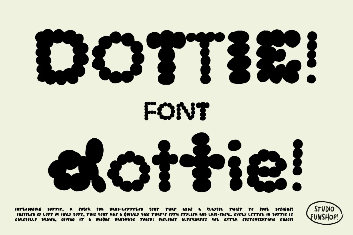 Dottie - Hand-Lettered Dot Font