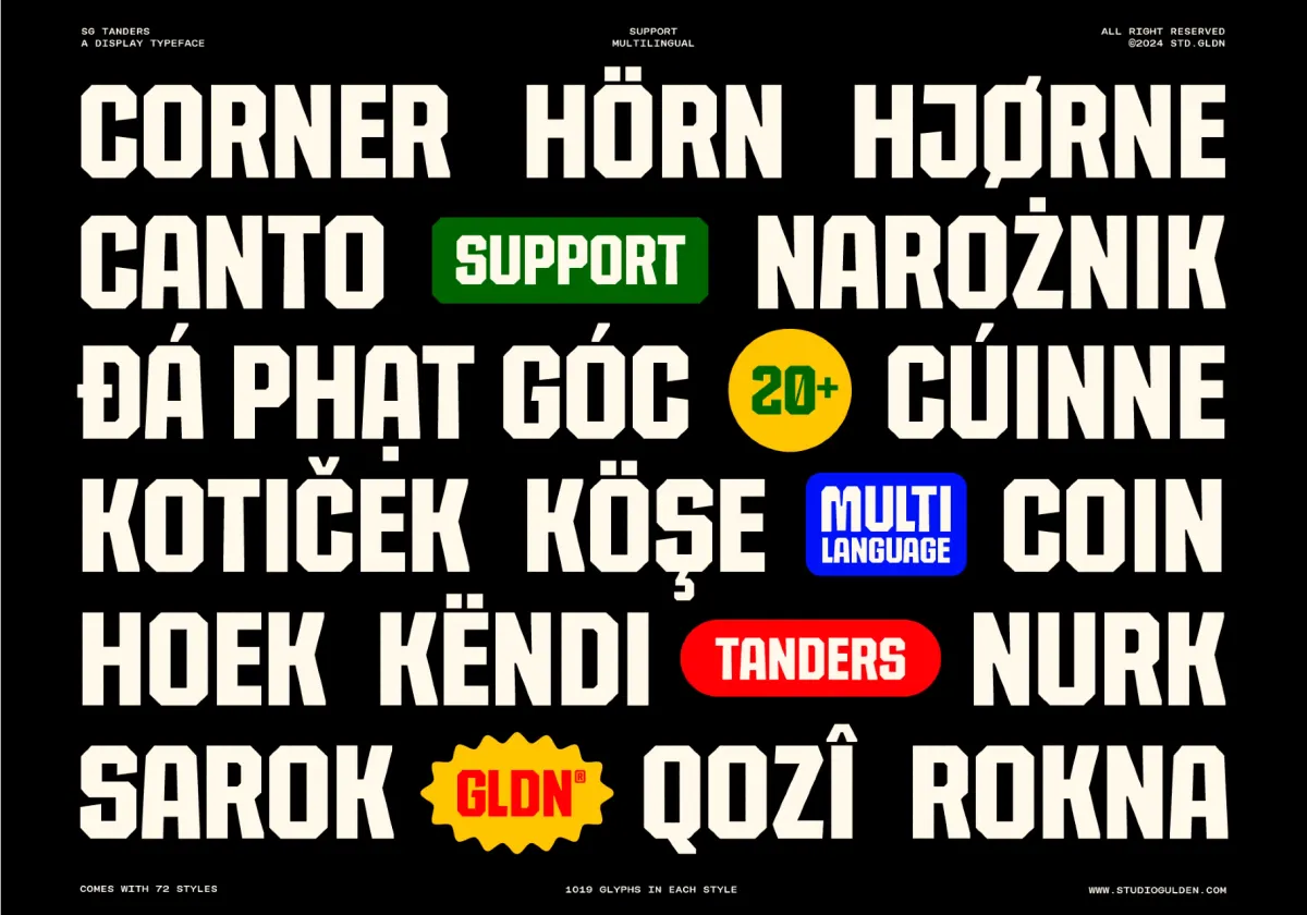 SG Tanders Superfamily: 72 Fonts