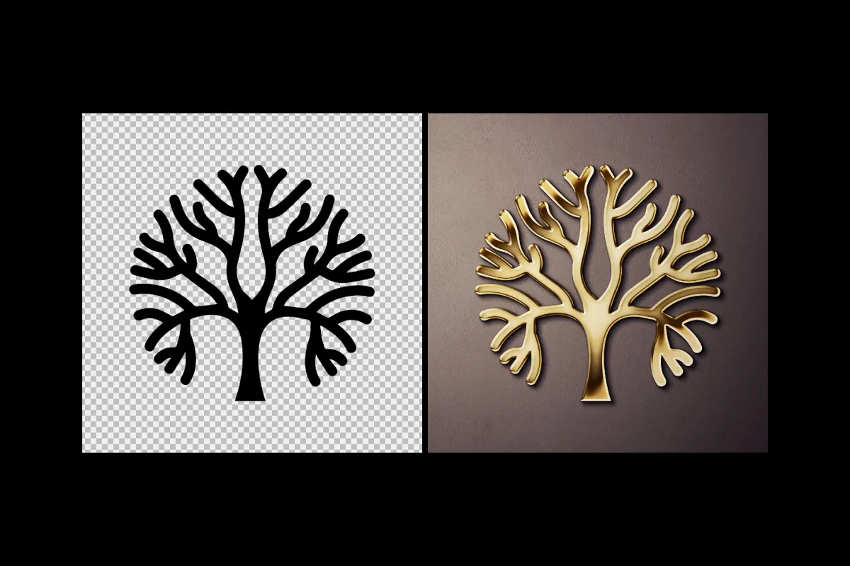 Realistic Gold Text & Logo Mockup