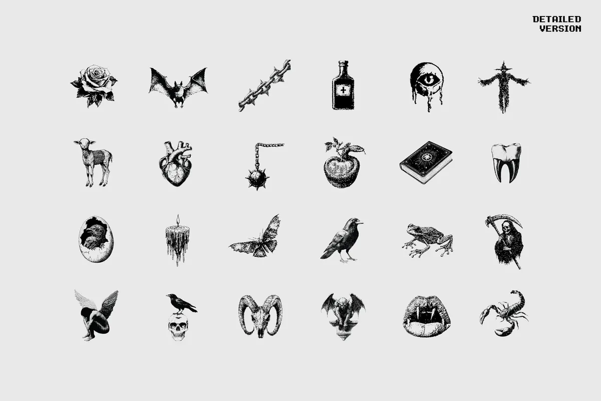 Dark Aesthetic Dithering Graphic Pack