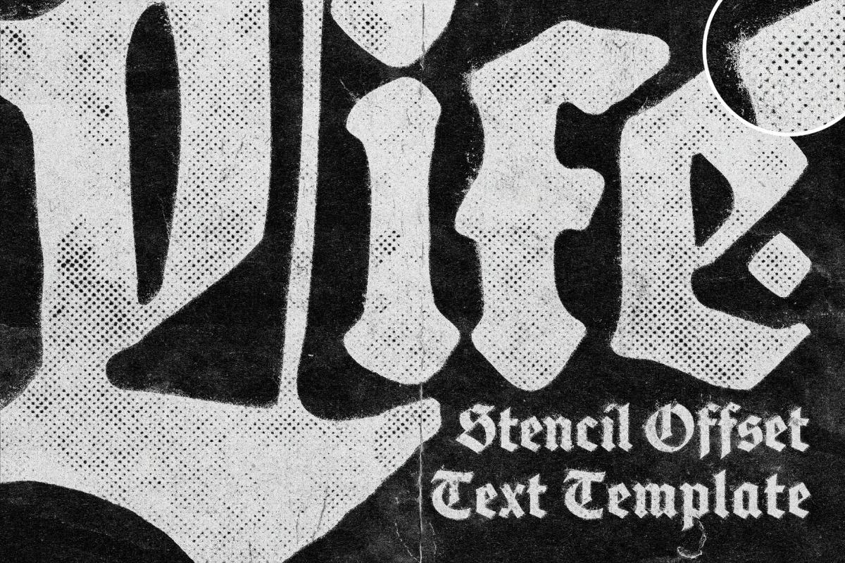 Stencil Offset Text Effect