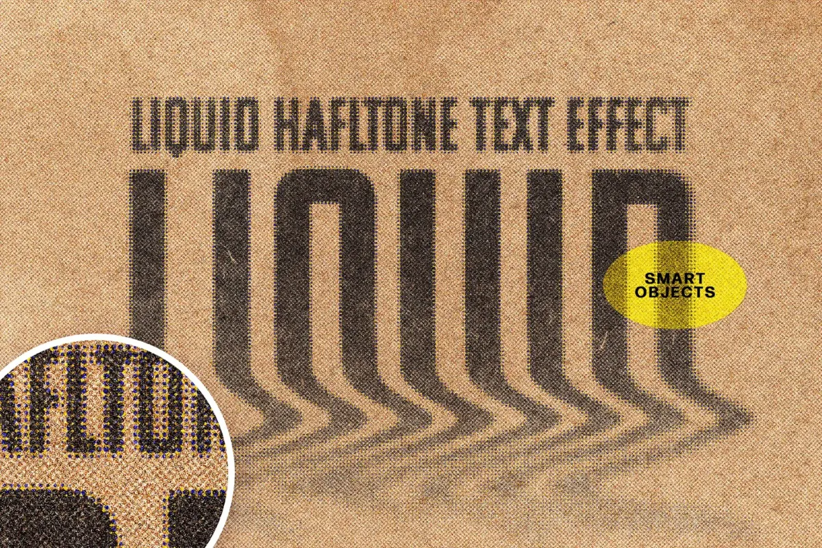 Liquid Halftone Text Effect