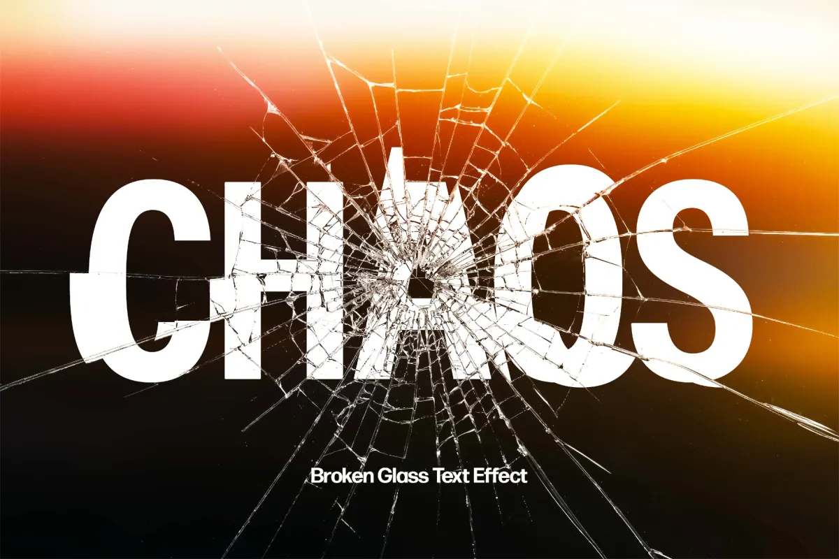 Broken Glass Text Effect
