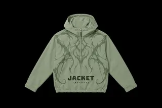 Hooded Half-Zip Jacket Mockup
