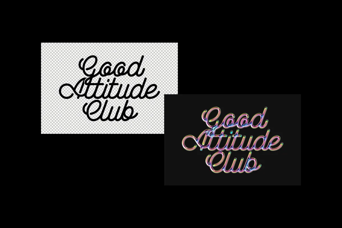Anodized Chrome Effect for Text & Logo