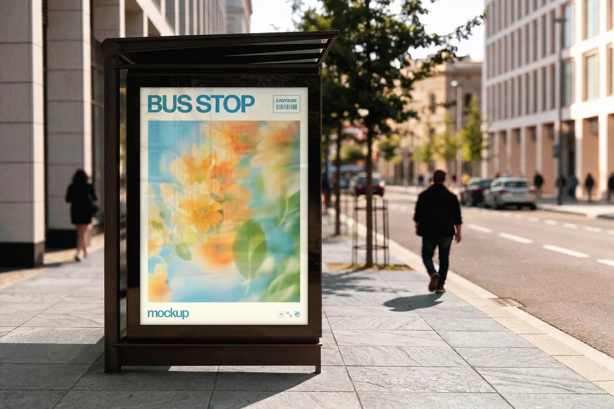 Bus Stop Advertising Mockup