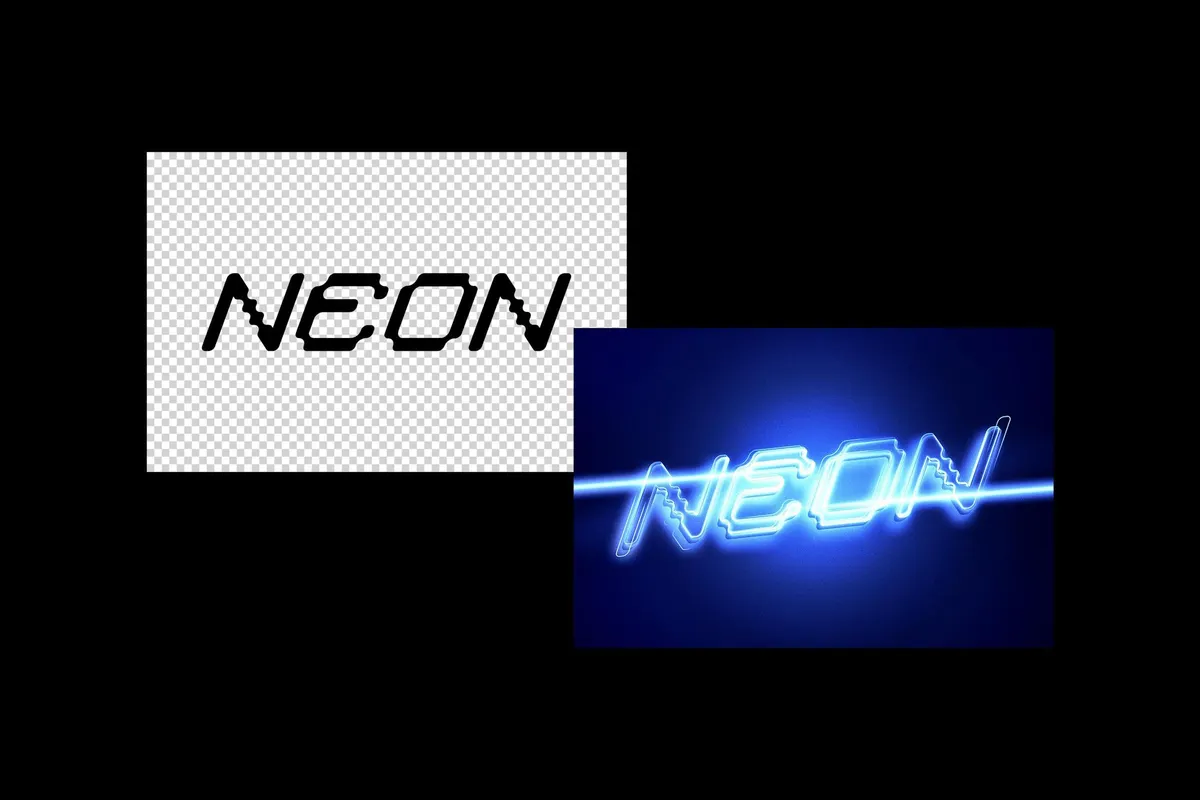 Colored Neon Light Text Effect