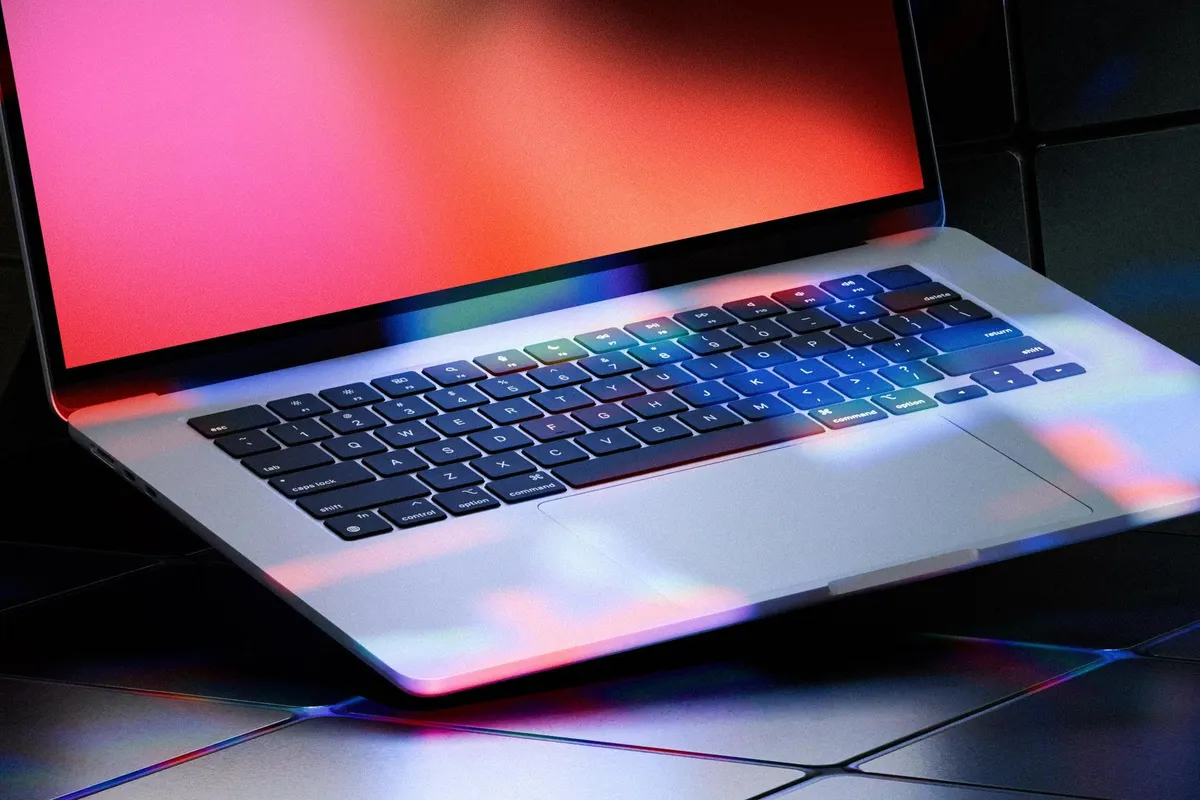 Neon Light MacBook Air Mockup