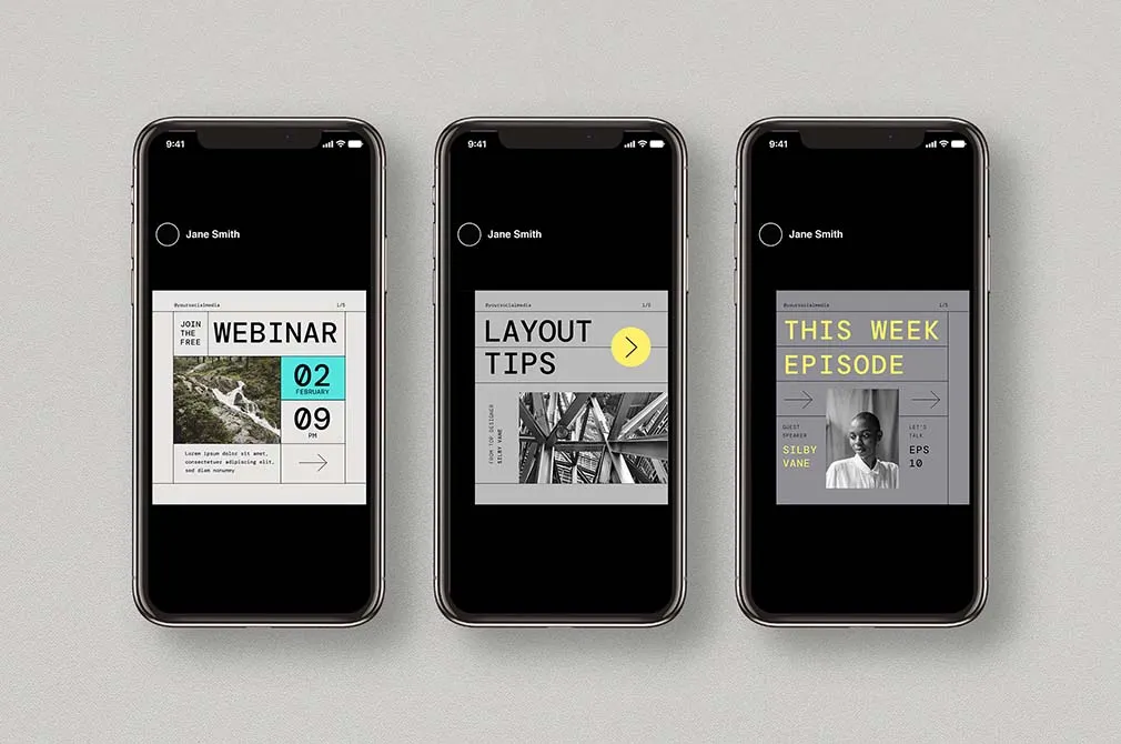 Swiss Modernism Instagram Templates