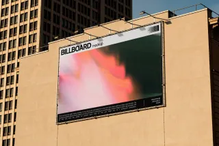 Large Billboard Mockup on Building Wall