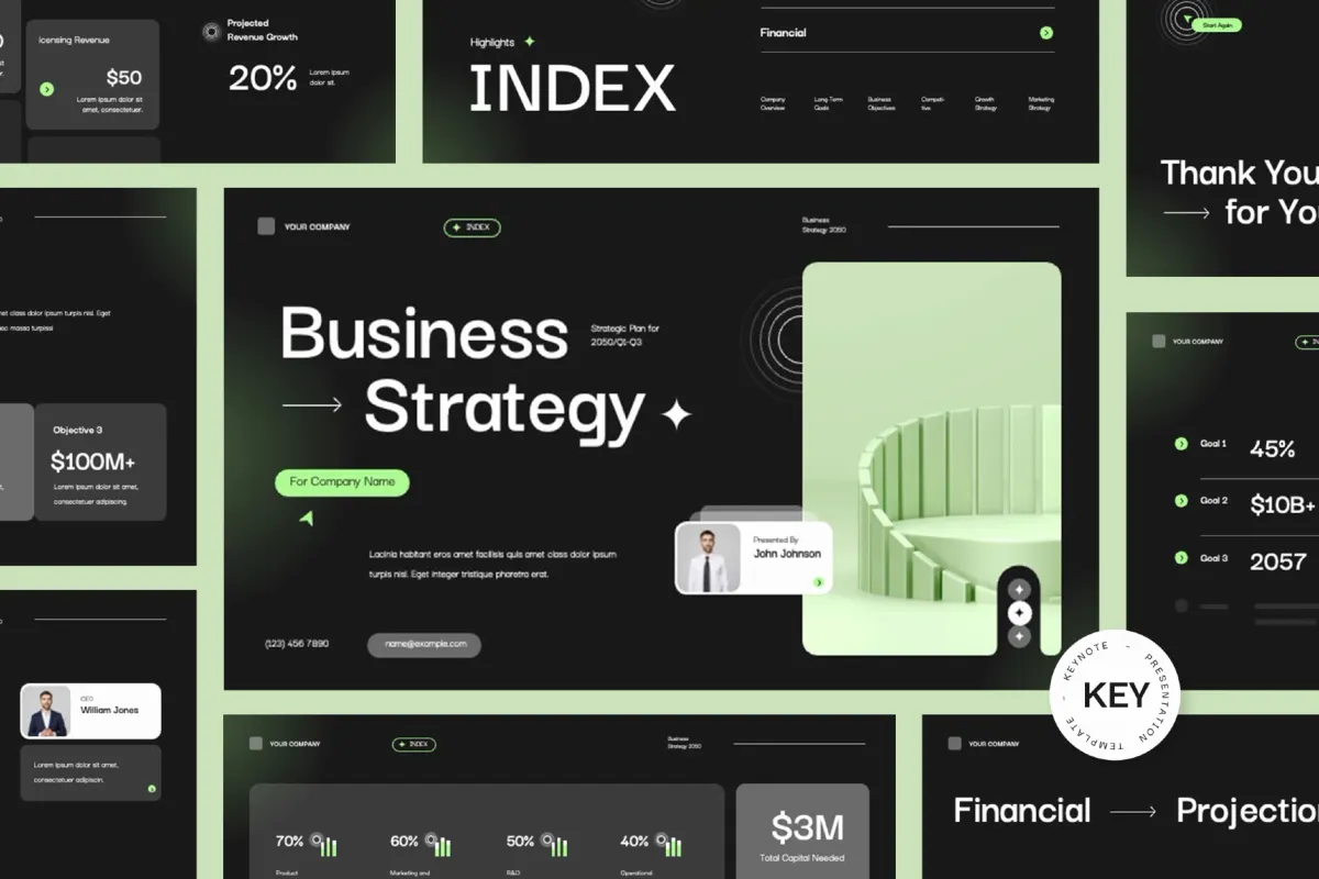 Black&Green Business Strategy Keynote Template