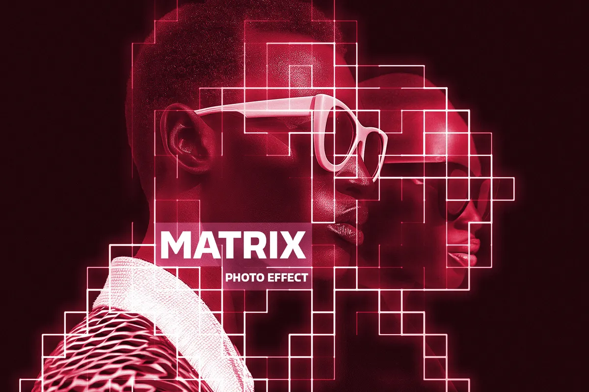 Red Sci-Fi Matrix Photo Effect