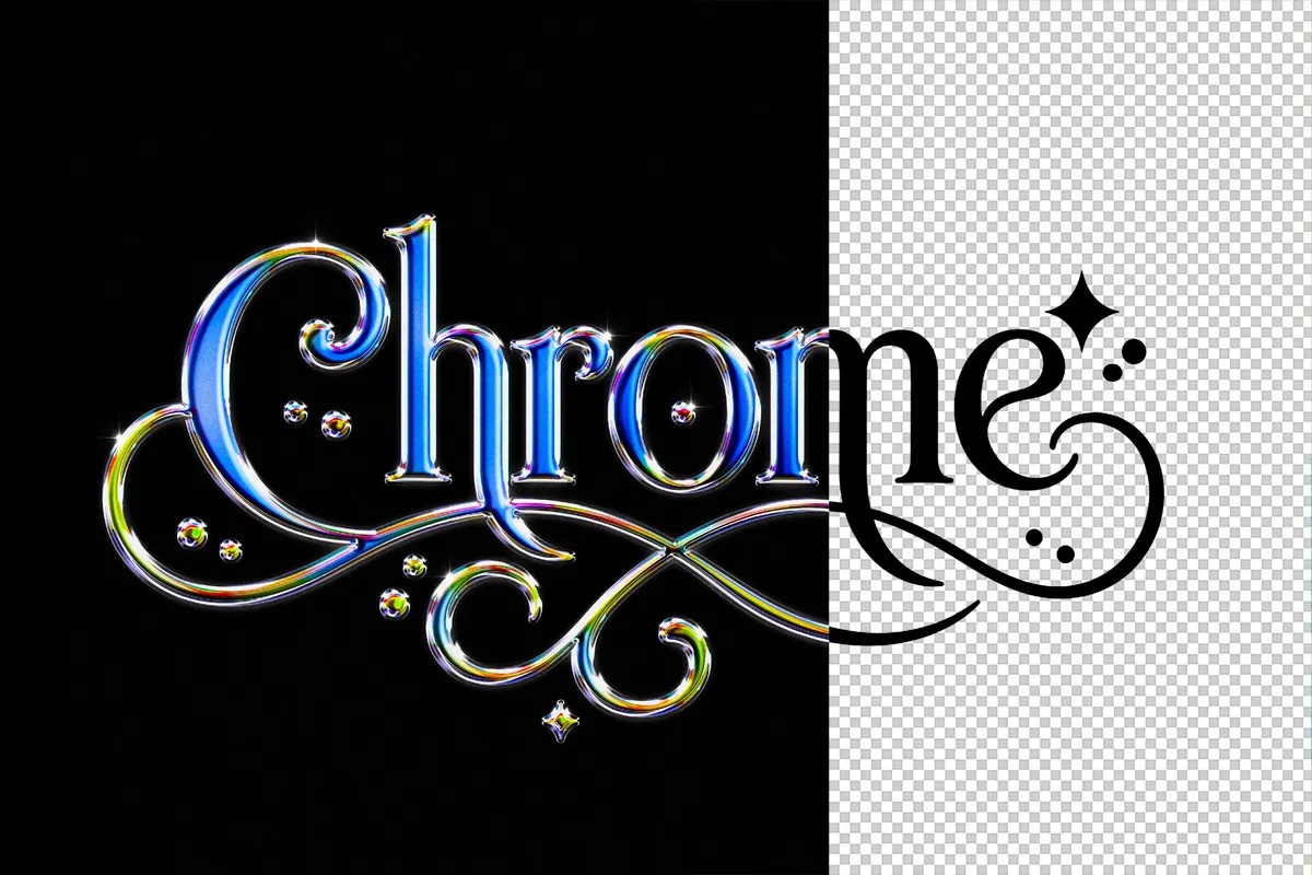 Prismic Color Chrome Text Effect