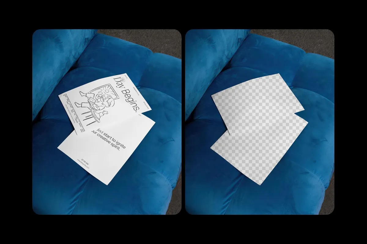 A3 Poster on Couch Mockup