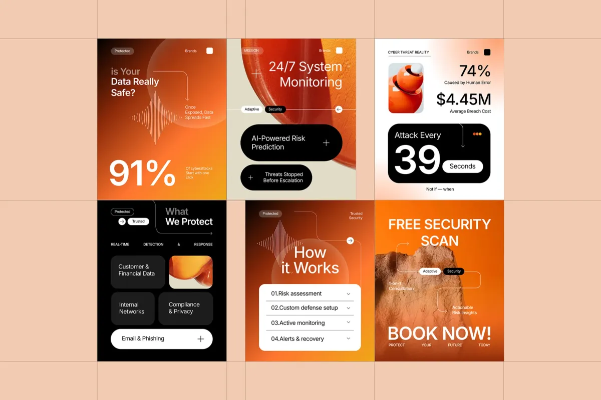 Cybersecurity Instagram Template for CANVA