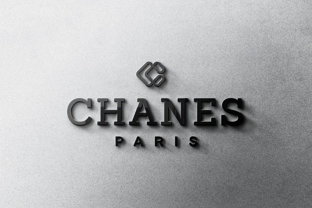Cast-Metal Logo Wall Mockup