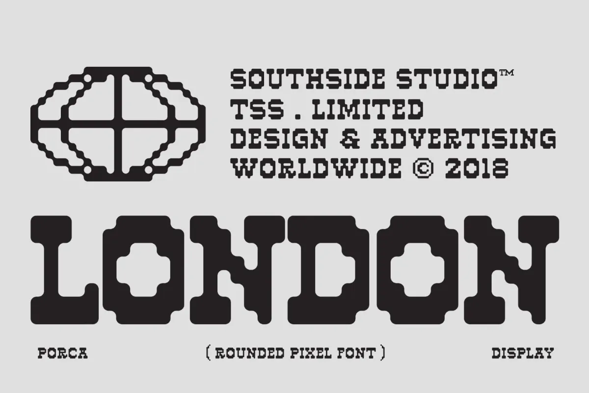 Porca - Rounded Pixel Display Font