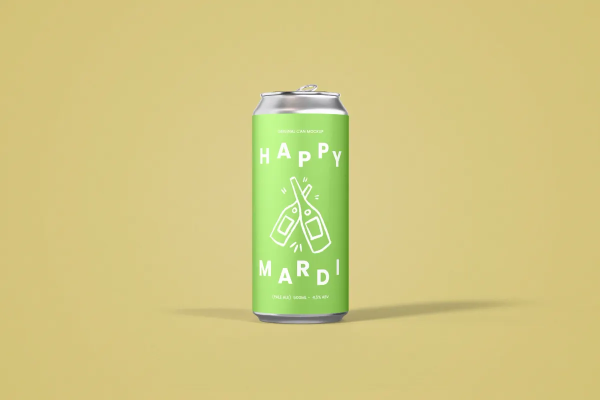 500 ML Can Mockup