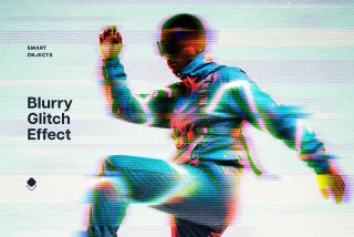 Blurred Glitch Photo Effect