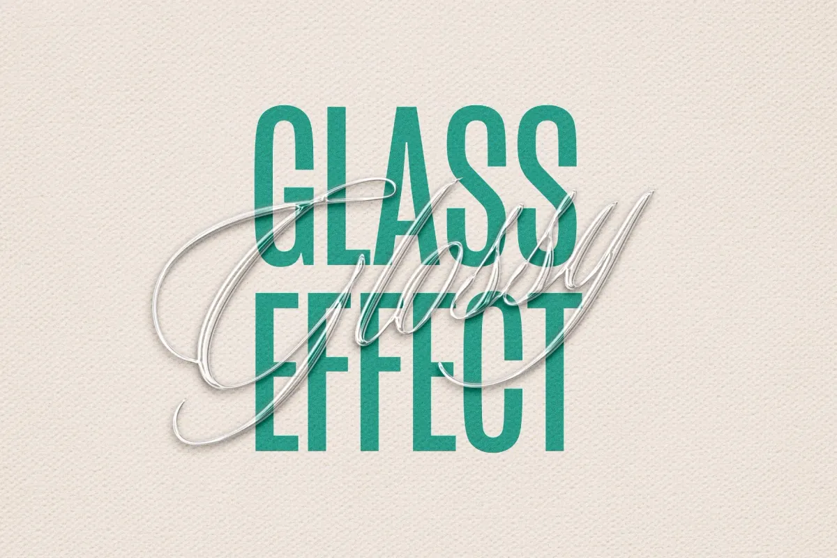 Glass Chrome Text & Logo Effect