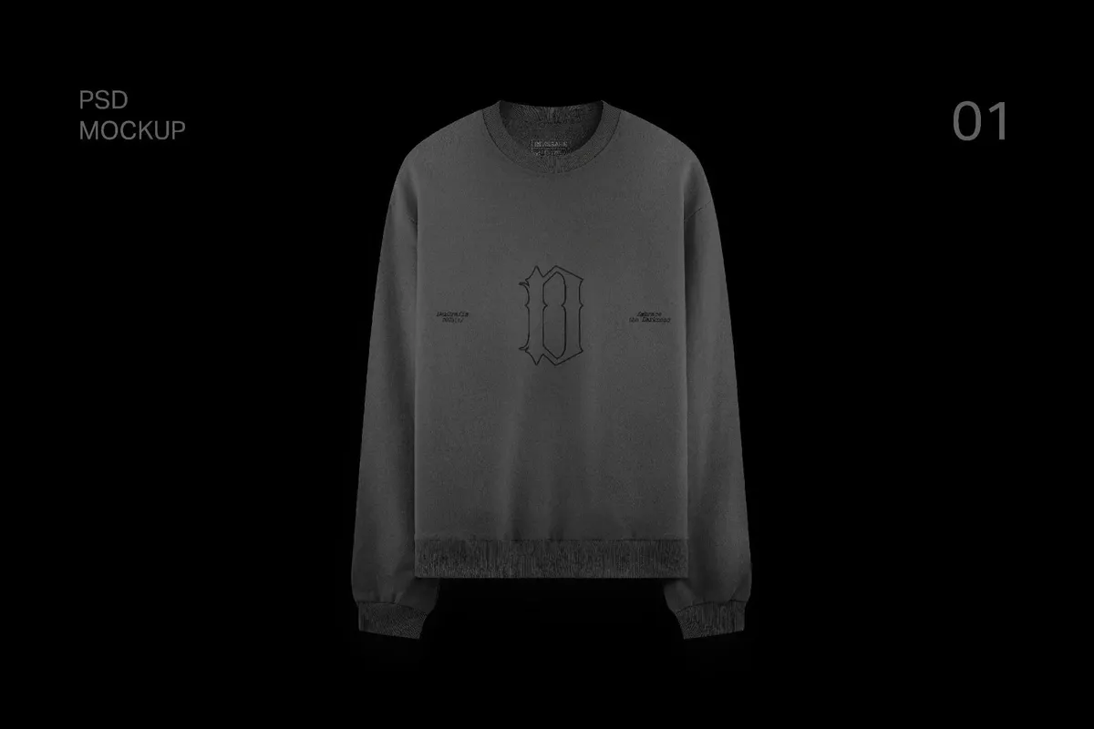 Crewneck Sweatshirt Mockup — Front View