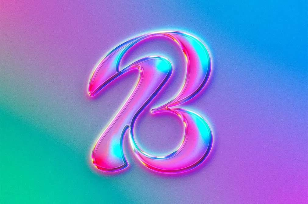 Glossy Holography Text & Logo Effect