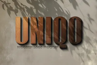 Wooden Lettering Logo Mockup