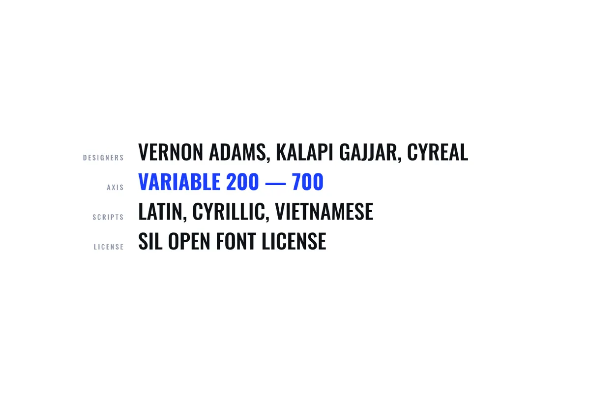 Oswald - Free Condensed Sans Family