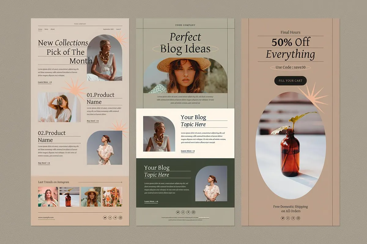 Keyla — 10 Minimalist Newsletter Templates