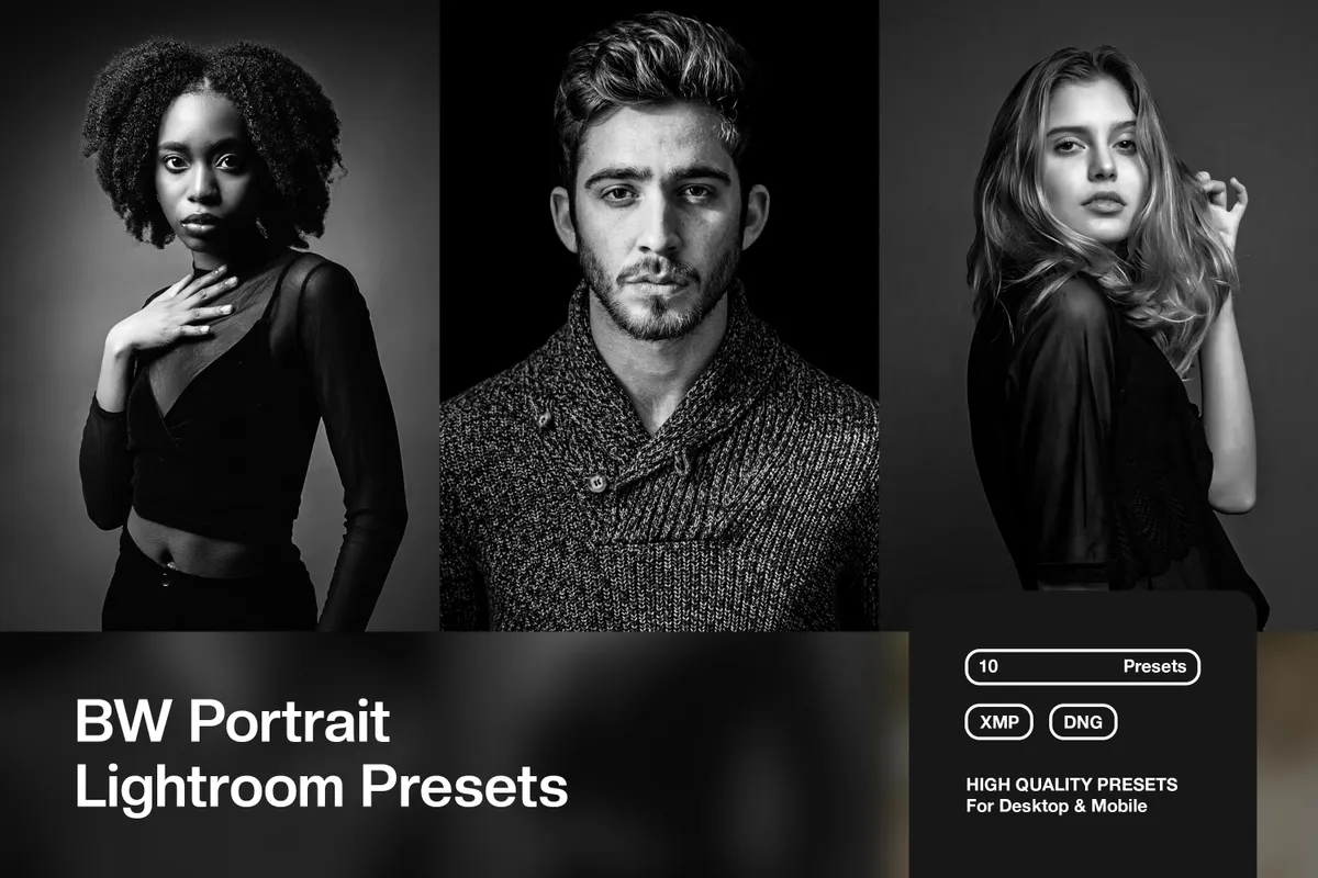 BW Portrait Lightroom Presets