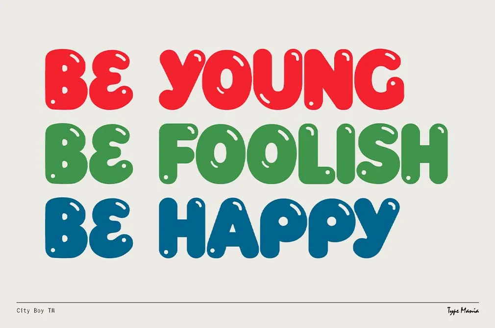 City Boy TM — Bubbly Display Font