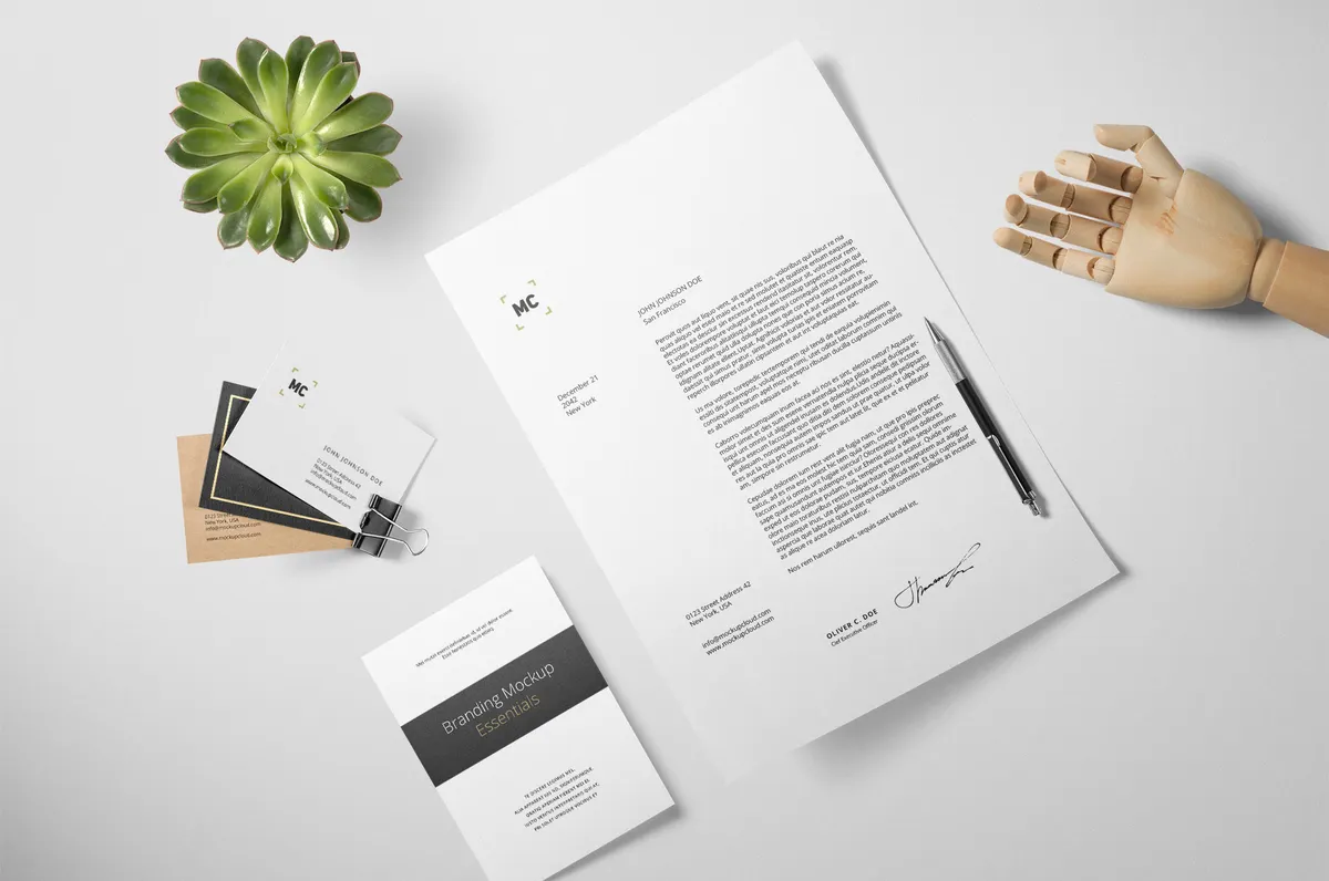 Scandi Stationery Mockup Scene