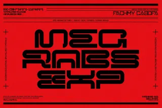 Megrabs - Futuristic Mecha Font Family