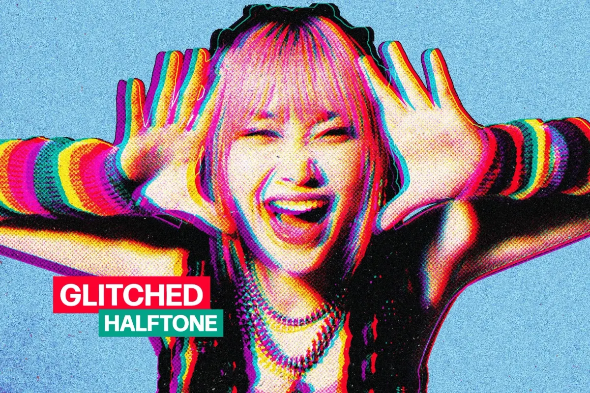 Glitched Halftone Effect