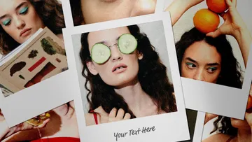 Scattered Polaroid Cards Mockup
