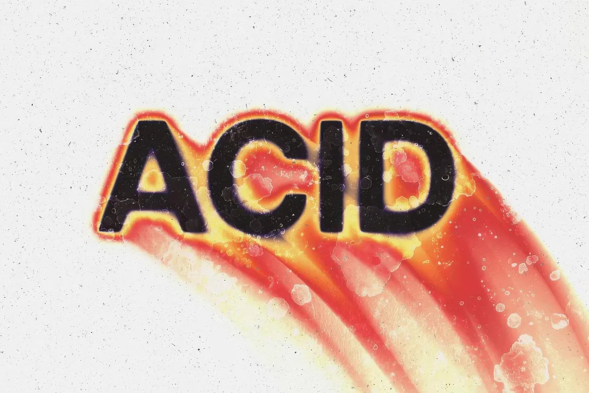 Acid Rushing Melting Text Effect