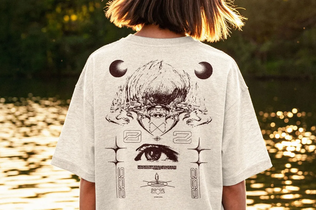 Oversized T-Shirt Mockup by the Water