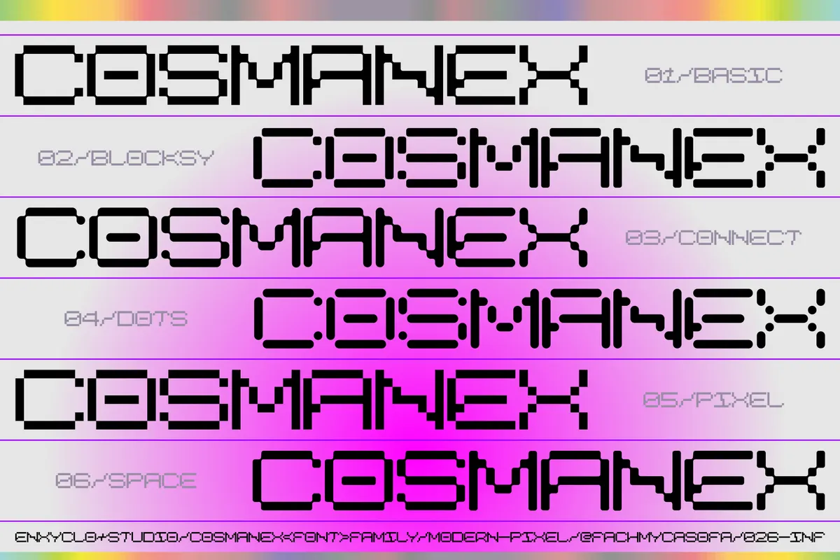 Cosmanex - Futuristic Pixel Font Family