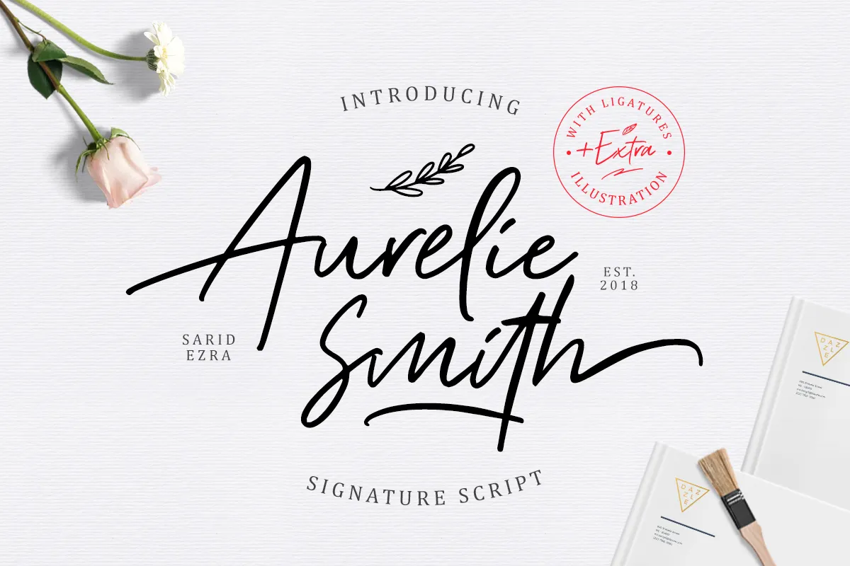 Aurelie Smith Signature Font + Extra