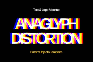 ​​Anaglyph Distortion Mockup